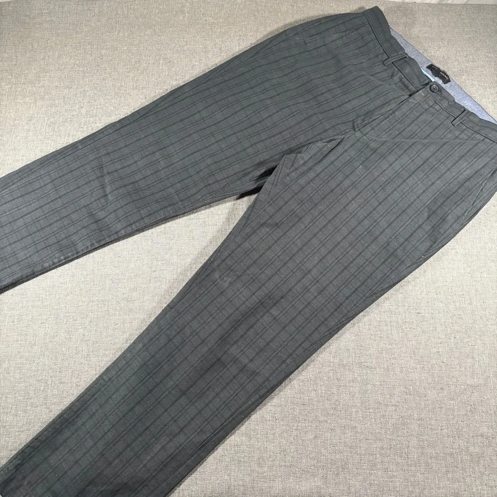Banana Republic Aiden Fit Pants Mens 35x32‎ Gray Striped Slim Chino Trousers